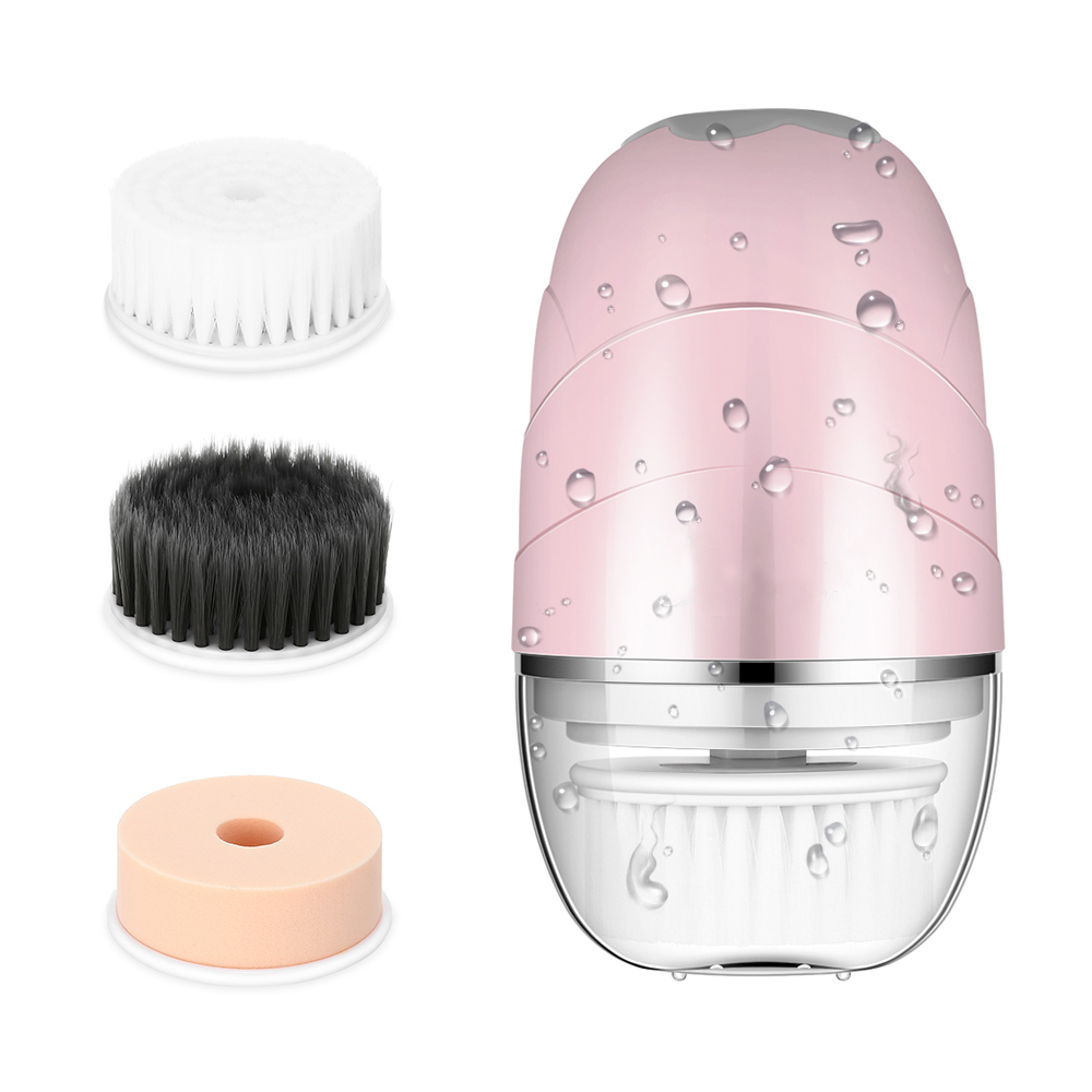 Egg Sonic Vibrating Facial Cleansing Brush - 3 Brush Heads Waterproof Smart Timer for Face Cleaning Exfoliating and Massaging