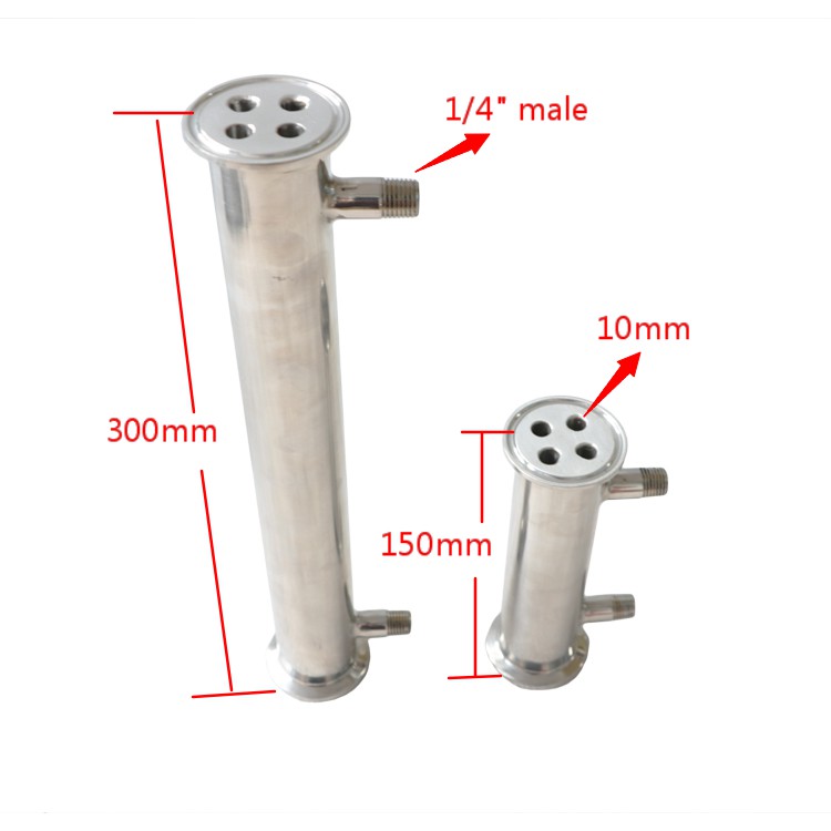 1,5 "х12" из нержавеющей стали для санитарно-технического 1,5 "OD50.5mm Dephlegmator рефлюксный дистиллятор конденсатор 300 мм SS304