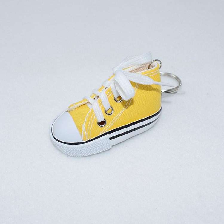 Hot selling New arrival 7.5cm mini canvas Fashion decoration simulation 3d sneaker shoe keychain