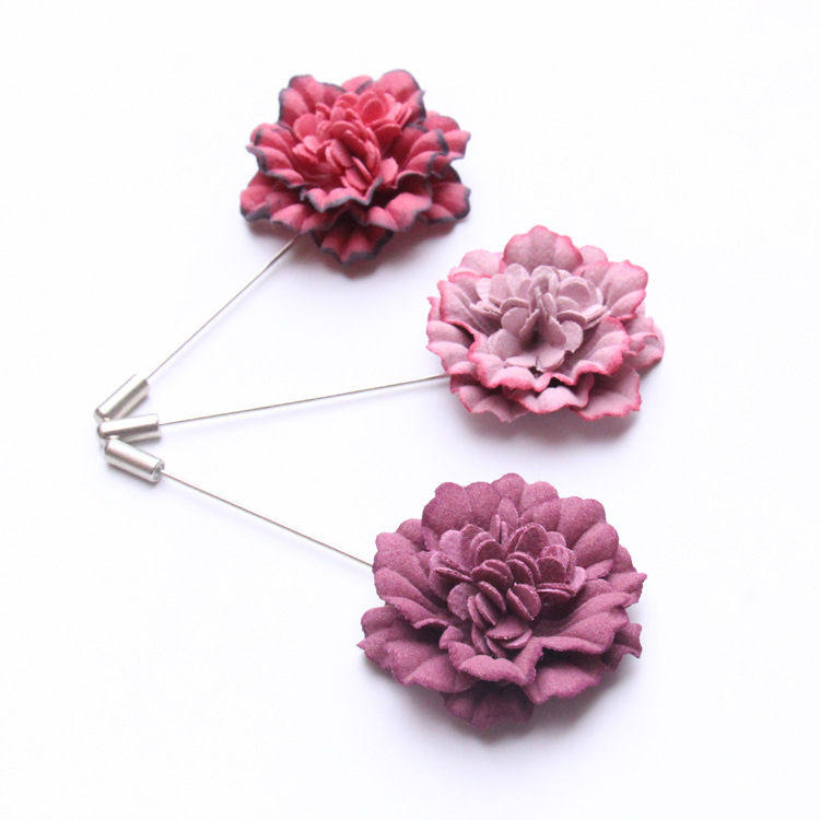 New styling fashion corsage flower petal heart brooch pin for men