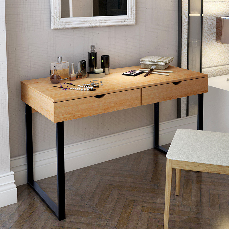 Customized wooden office table and chairs with bookshelf combination office computer table simple writing desk furniture