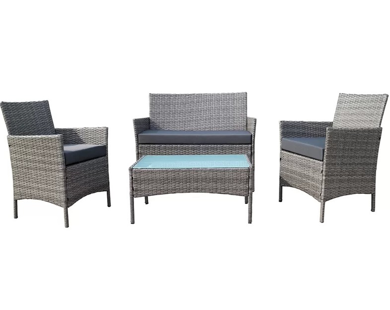 Wholesale 4 PCS Garden Outdoor Furniture Set Poly Rattan Wicker Outdoor Garden Sofa Furniture Rattan Garden Set