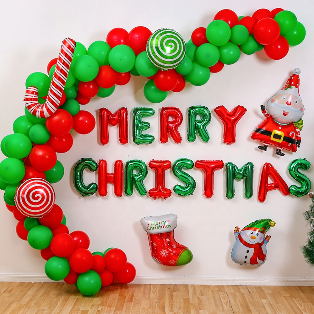 Balloon set merry christmas christmas party background decoration christmas balloon wholesale dress up background wall