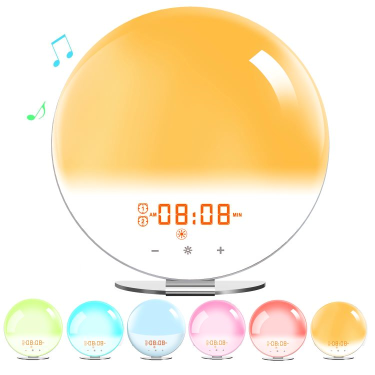 Hot Sale 30 Level Brightness Wake Up Light Sunrise Alarm Clock Digital Dual Alarms Snooze Radio Sunrise Lamp Wake Up Light