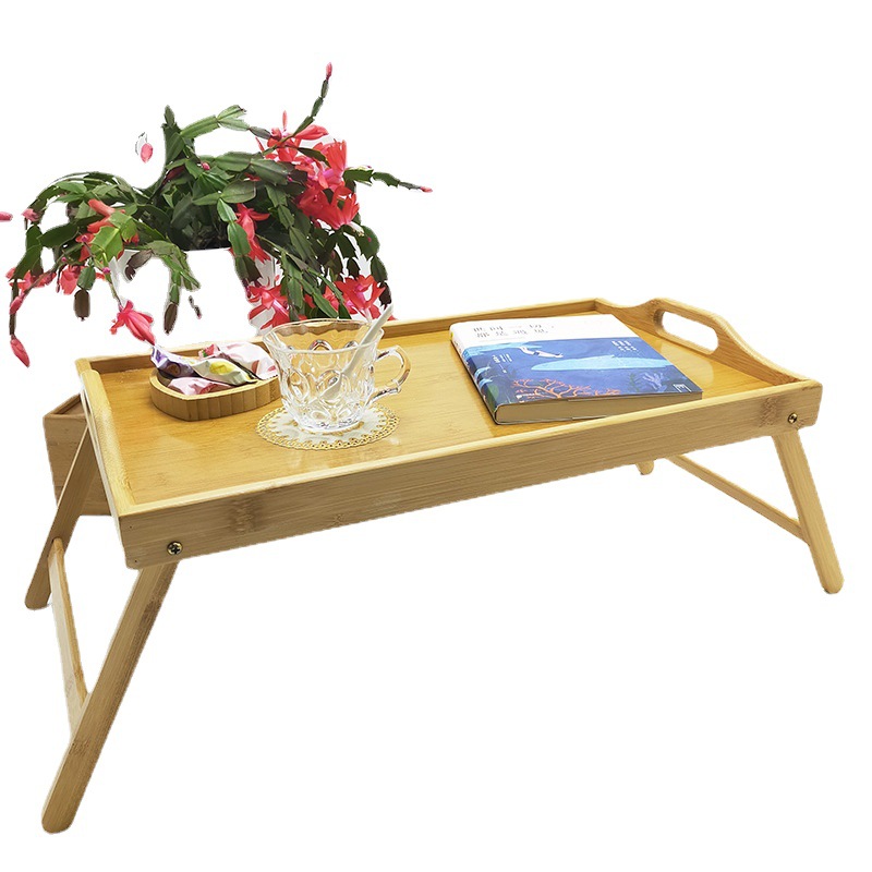 Multifunctional Folding Laptop Table Lap Computer Desk Bamboo Bed Tray
