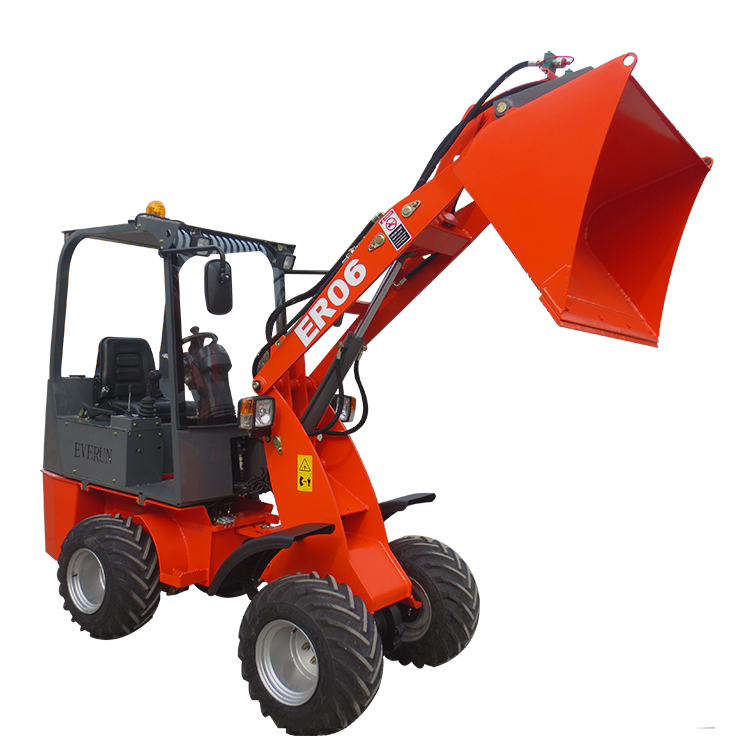 EVERUN 0.6ton ER06 китайский дешевый мини-фермерский садовый маленький фронтальный ковшовый колёсный погрузчик на продажу
