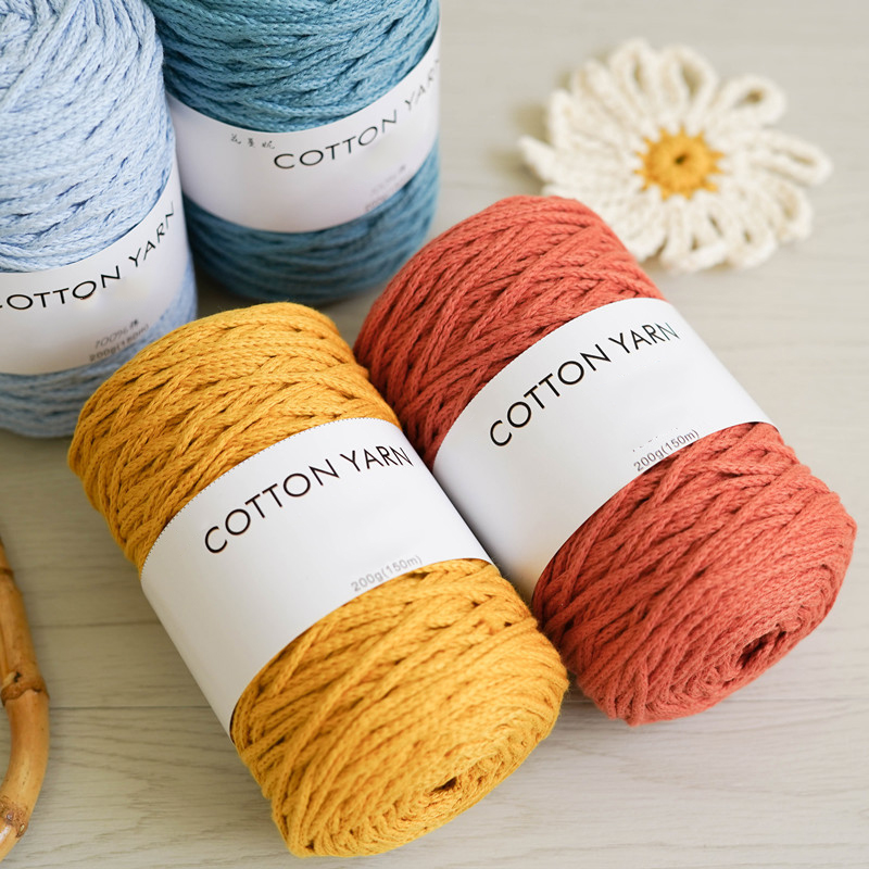 DIY Braid Tapestry Rope, Thread String, Macrame Cord, Cotton Yarn, 3 мм