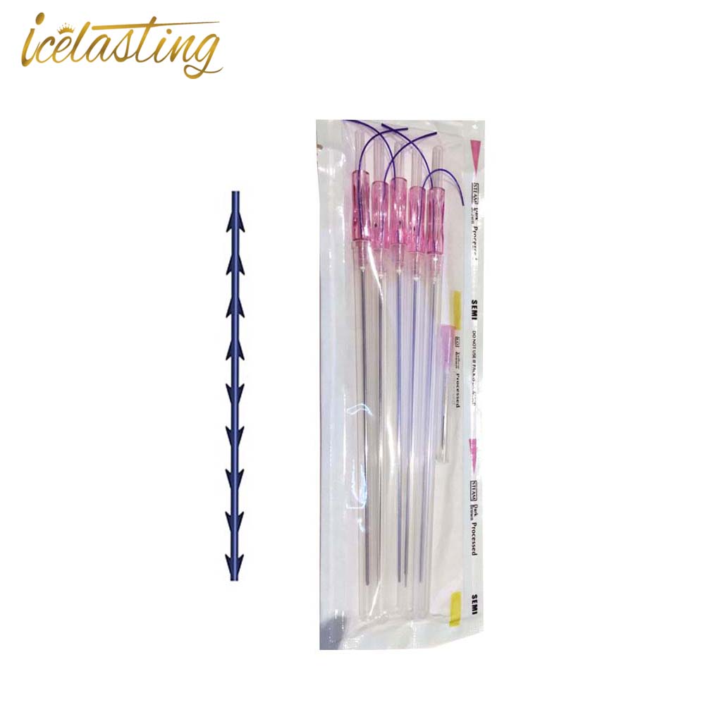 Icelasting 19G 100mm 120mm Pdo pcl Cone press cog fish bone Threads Lift L W Blunt Molding Cog cannula