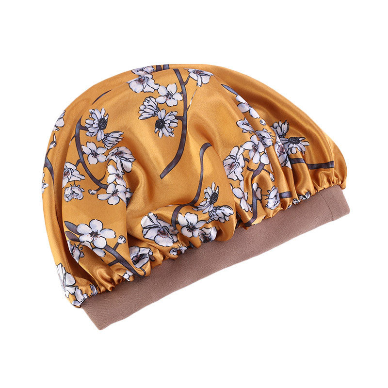 Extra Large Satin Sleep Cap Day And Night Cap Salon Hat Elastic Band Custom Bonnets Silk Logo