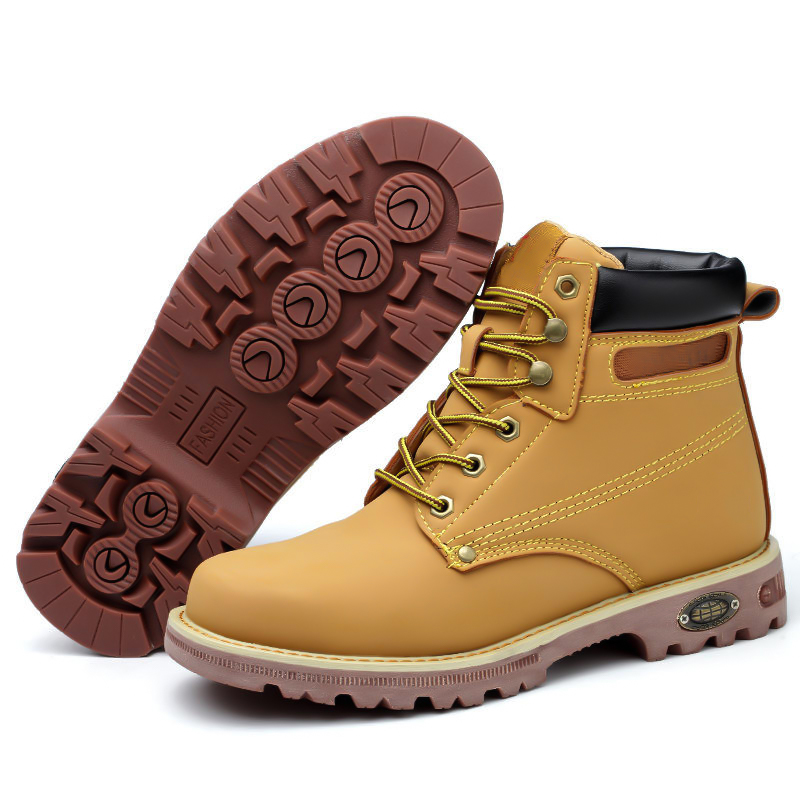 Warm Work Boots для Men, Yellow, Anti-Smash, High Safety Shoes, Training Boots, cat Boots, Winter