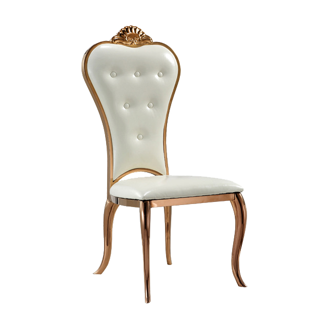 Designer Gold Stackable Hotel Hall Wedding Party Industrial Restaurant White Classic Dinning Chairs
