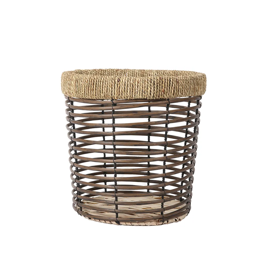 Dirty Clothes Storage Basket African Baskets Metal Wire PP Pipe Iron New Fashion African Baskets With Seagrass Lining 200pcs