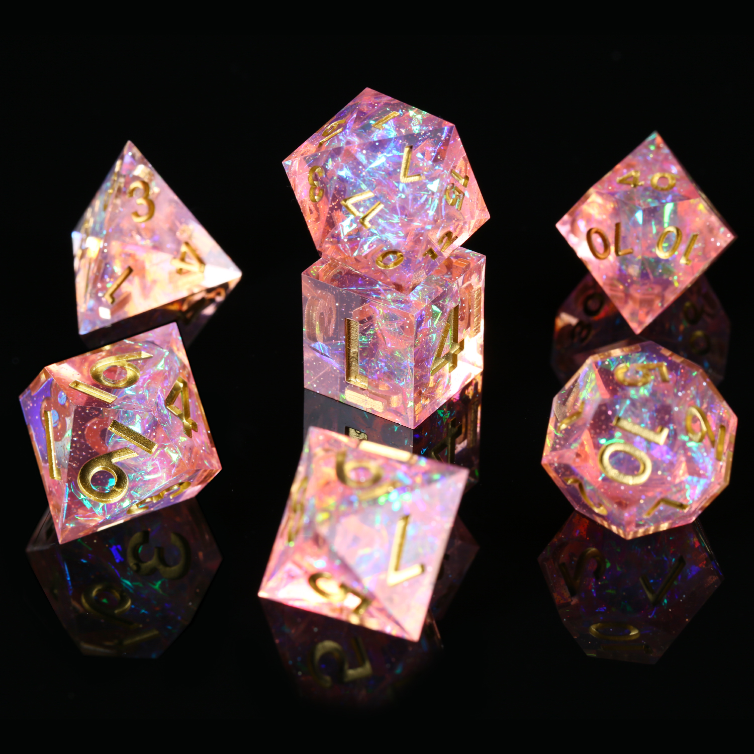 Swirl Mixed color Polyhedral DND RPG Dice Set Pearl Family Toys Party Roll Play Dung Polyhedral Dungeons And Dragons RPG DND