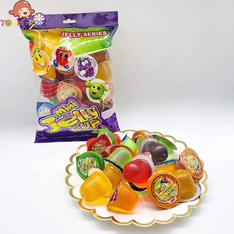 Bag Pack Halal Mixed Fruit Flavored Round Jelly Cup