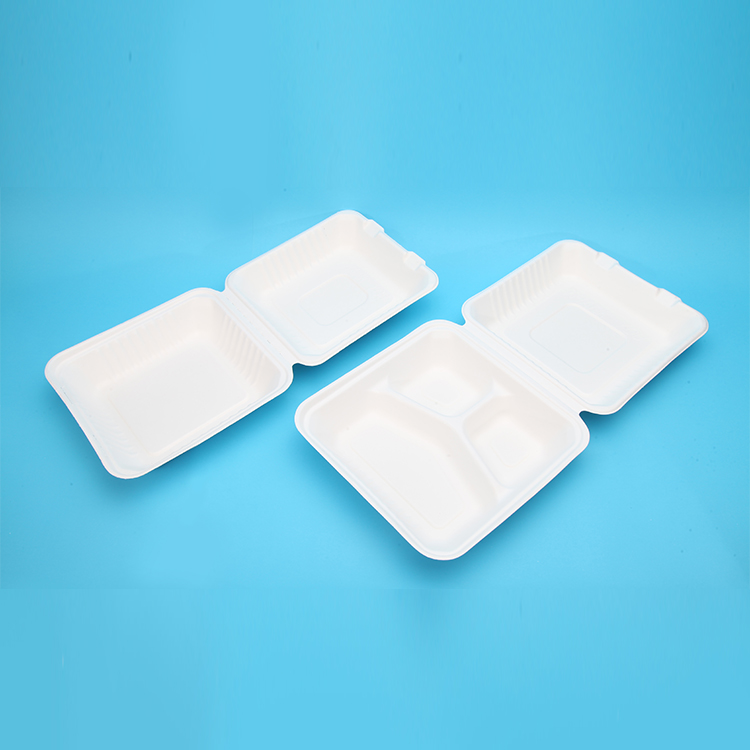 Compostable материалы Sugarcane Bagasse посуда раскладушка коробка
