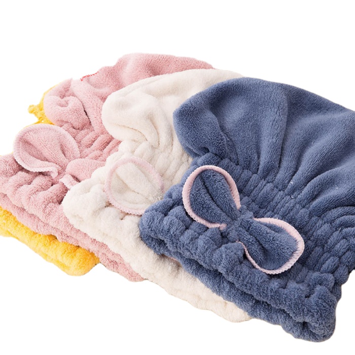 high quality hair drying cap microfiber shower head wrap towel