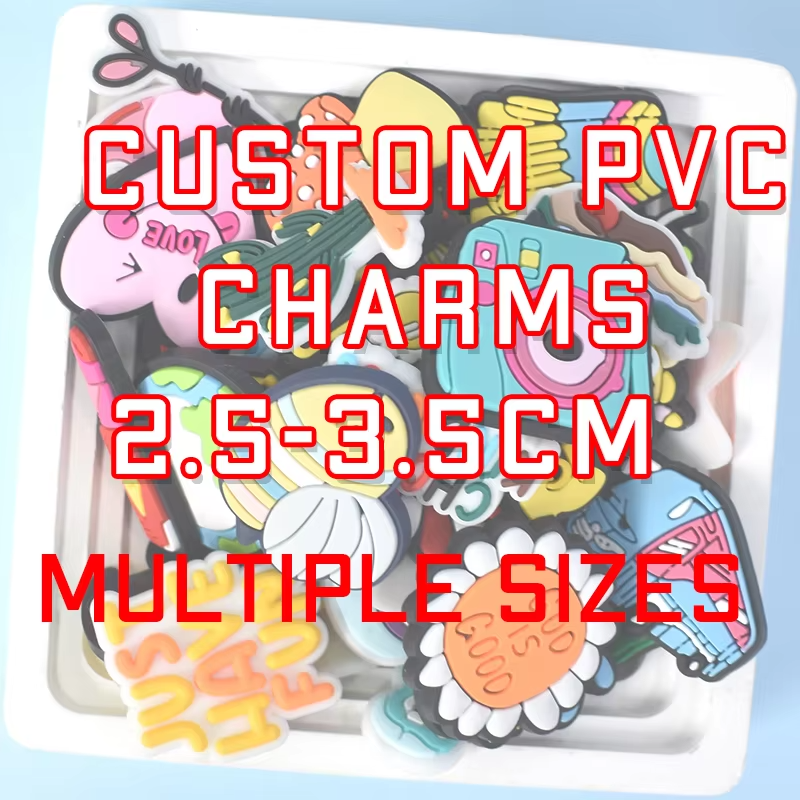 Customizable Pink Flower PVC Shoe Charms 2.5-3.5 CM Rubber Upper Decoration Accessories Wholesale Bee Camera Snacks Clog