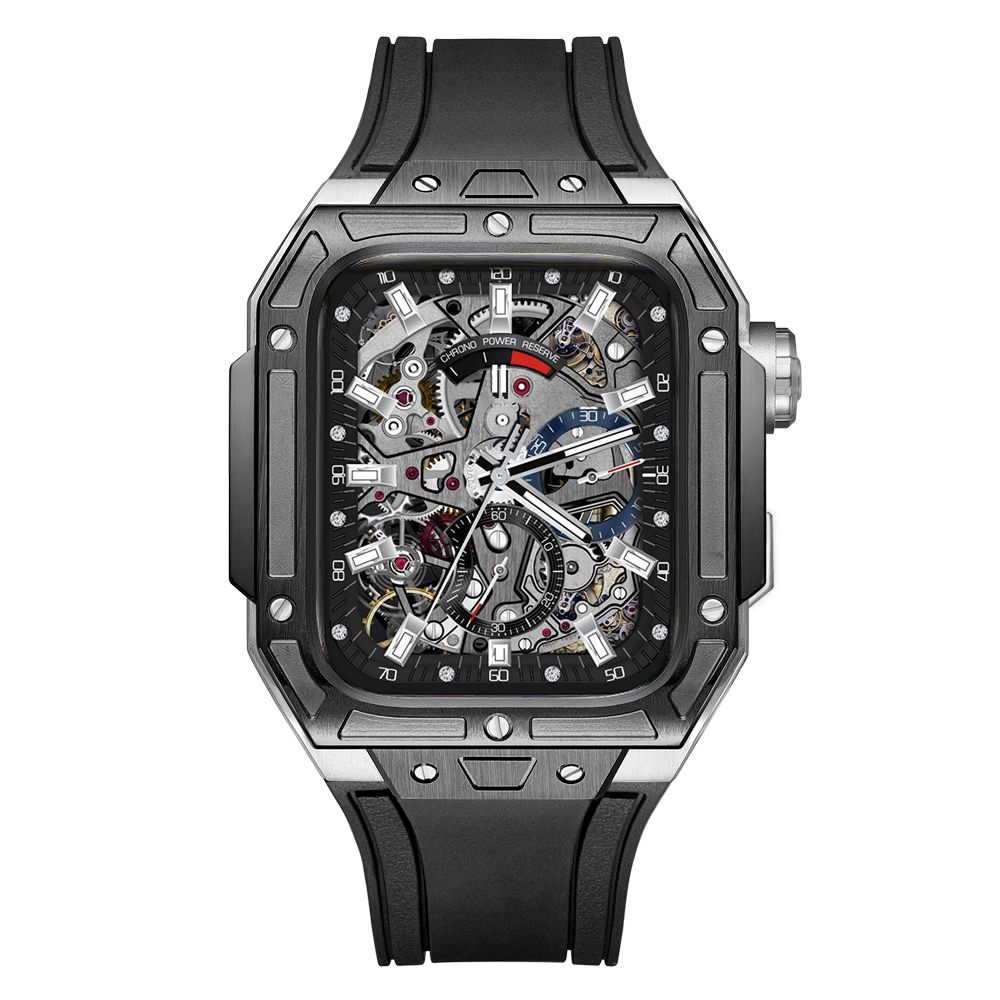 Custom Luxury Premium 316L Stainless Steel Modification Kit Rubber Case Band for Apple Watch Series 8 7 6 SE 5 4 3 For  44 45MM