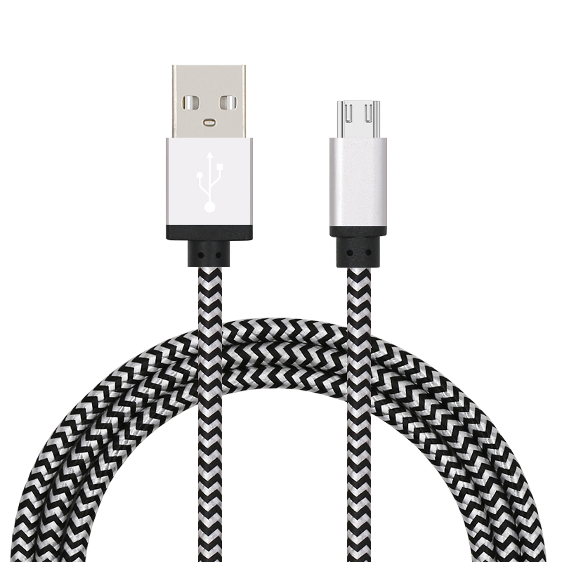 Прочный 3 фута 1 метр нейлоновый Плетеный зарядный кабель Micro USB 2 а зарядное устройство Android кабель для быстрой зарядки с полиэтиленовым пакетным пакетиком