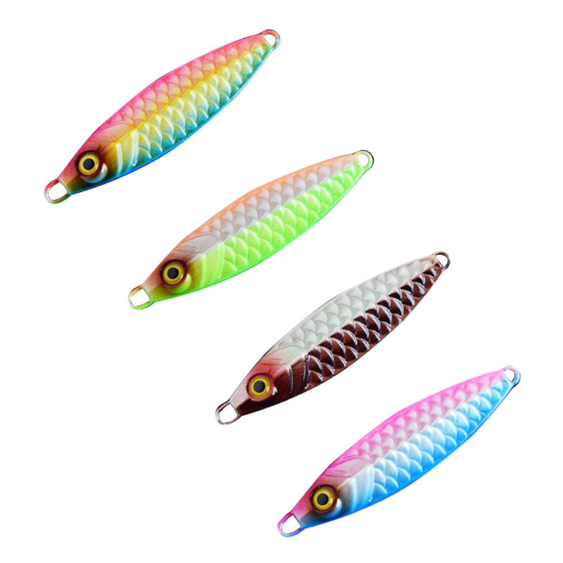 Metal jig fishing lure 30g glow jigging lures saltwater sinking artificial hard bait fishing tackle gear