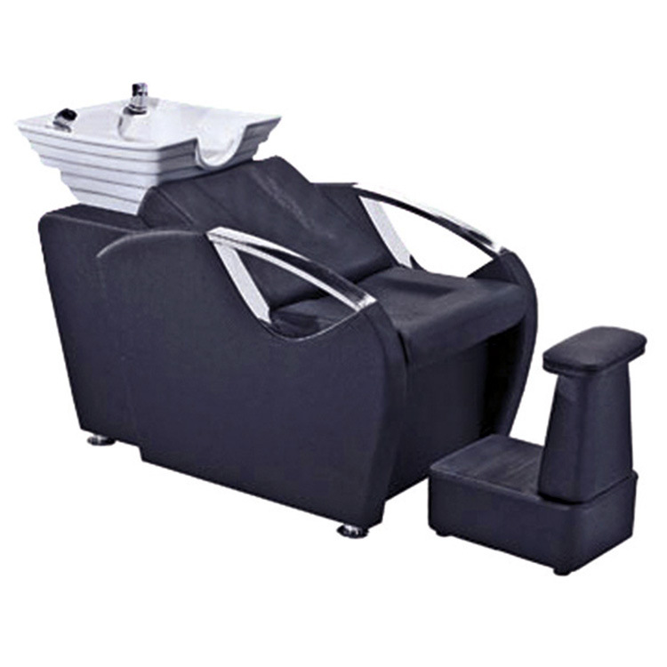 High Quality Stand Alone Light Portable Shampoo Reclining Chair Genuine Leather