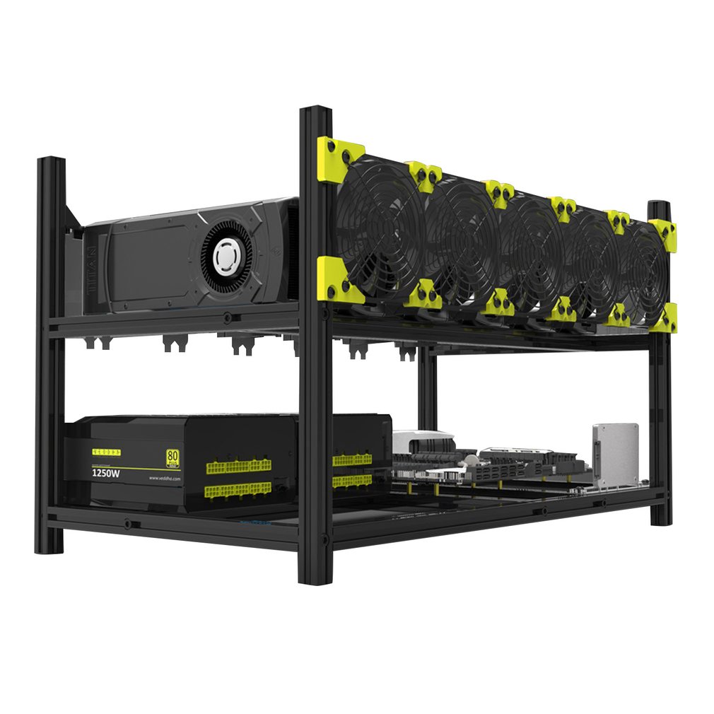 Фабричное шасси 6gpu, алюминиевый Штабелируемый компьютерный стеллаж 6 gpu, корпус для gpu, 6 GPU, 6 gpu, каркас VEDDHA 6 gpu