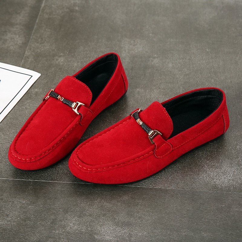wholesale red suede velvet casual shoes fashion formal loafers for men