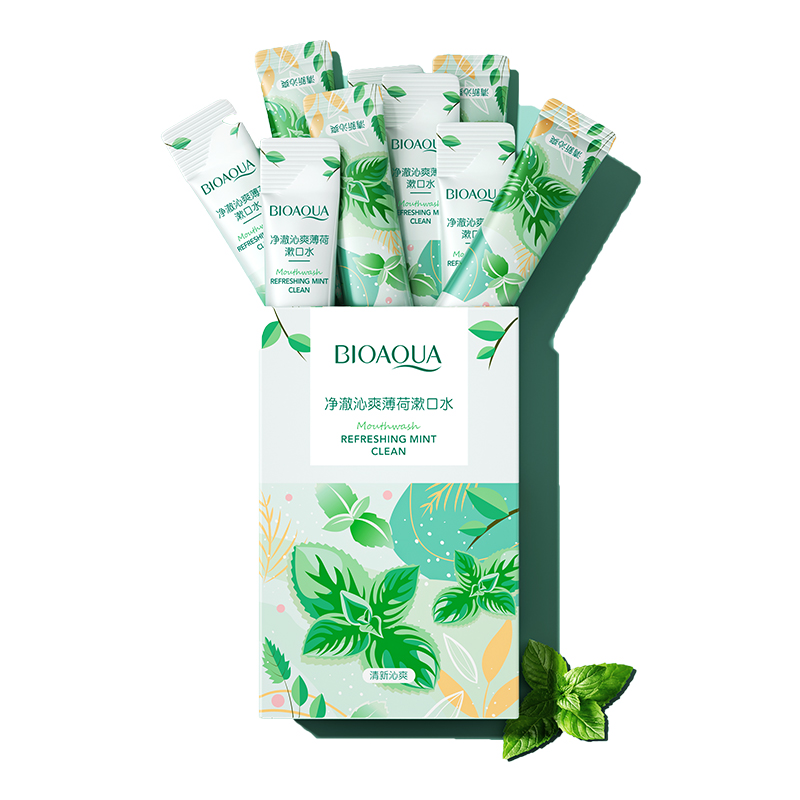OEM ODM BIOAQUA cleaning care in one mouthwash portable packaging three flavors travel mouthwash