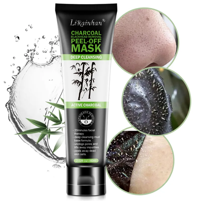 OEM Private Label Oragnic bamboo Charcoal Blackhead Remover Facial Mask Suction Peel Off Face Mask