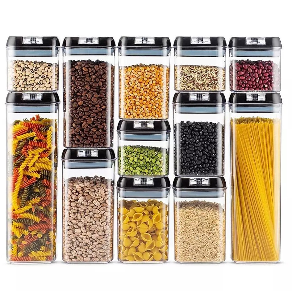 Airtight Container Set for Food Storage - 12 Piece Set 16 Labels & Marker