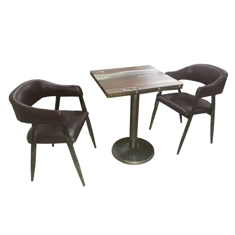 Modern reception soft padded coffee shop table and chair