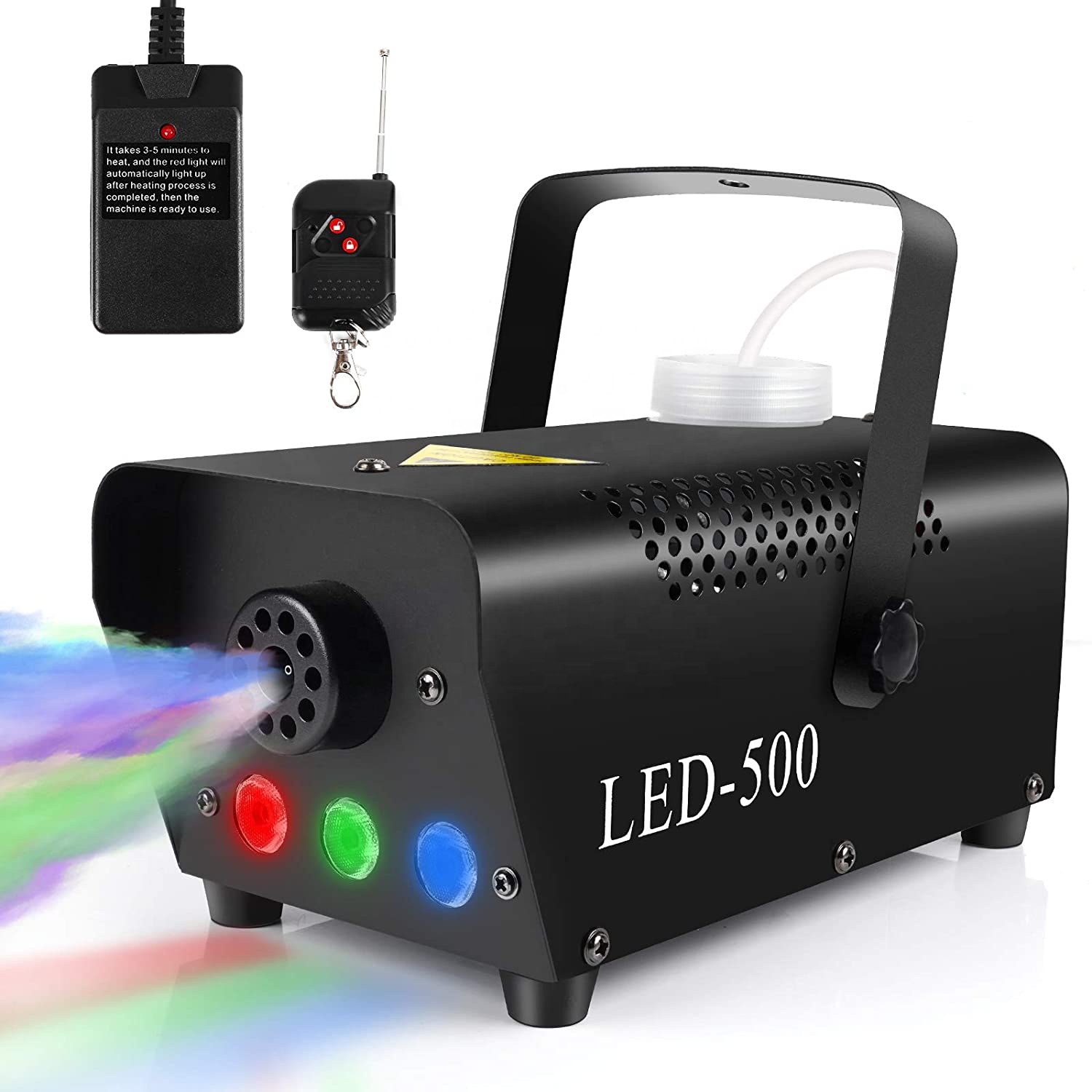 Дымовая машина, 500 Вт, светодиодные лампы RGB, профессиональная противотуманная машина для сцены, свадьбы, вечеринки, ночного клуба