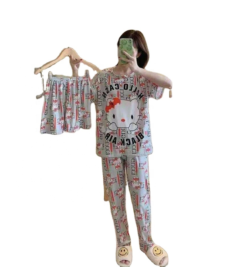 FY Cartoon Print Pajamas Women's Long Sleeve Cute Women's Pajamas Set Women's New Pajamas