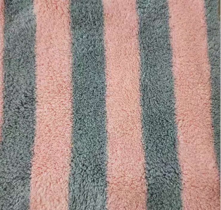 BSCI factory 100% polyester cationic knitted yarn-dyed printed coral fleece fabric