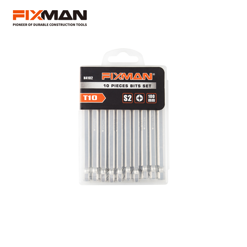 Стальной никелированный шестигранный хвостовик FIXMAN 100 мм S2 привод 1/4 дюйма PZ1 Pozy отвертка сверла