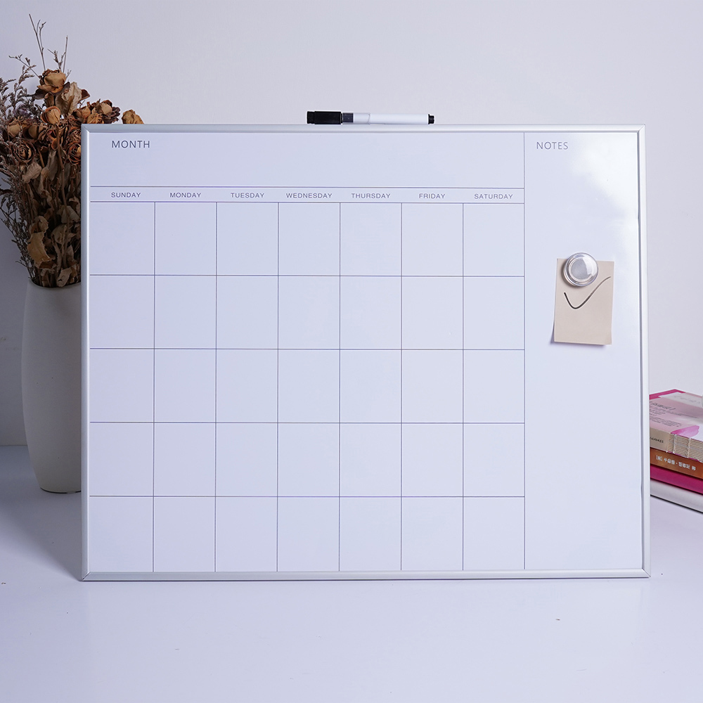 Aluminum Frame Magnetic Calendar Board Monthly Planner Board Office Whiteboard Dry erase Board