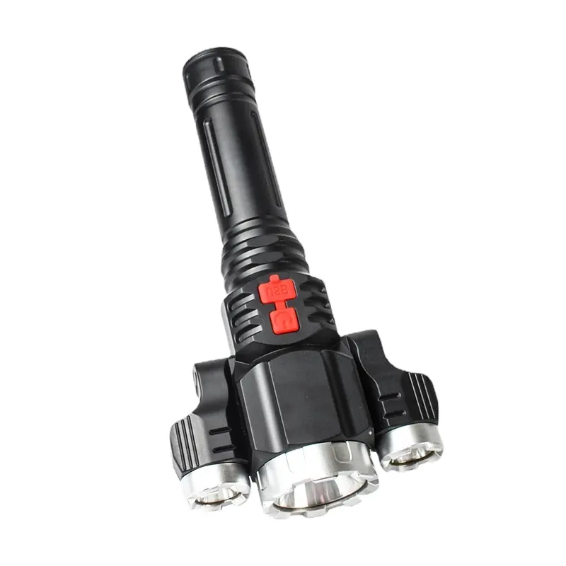 Cross-border new ultra long shot USB charging gears switching three lights ABS bright flashlight wholesale manufact