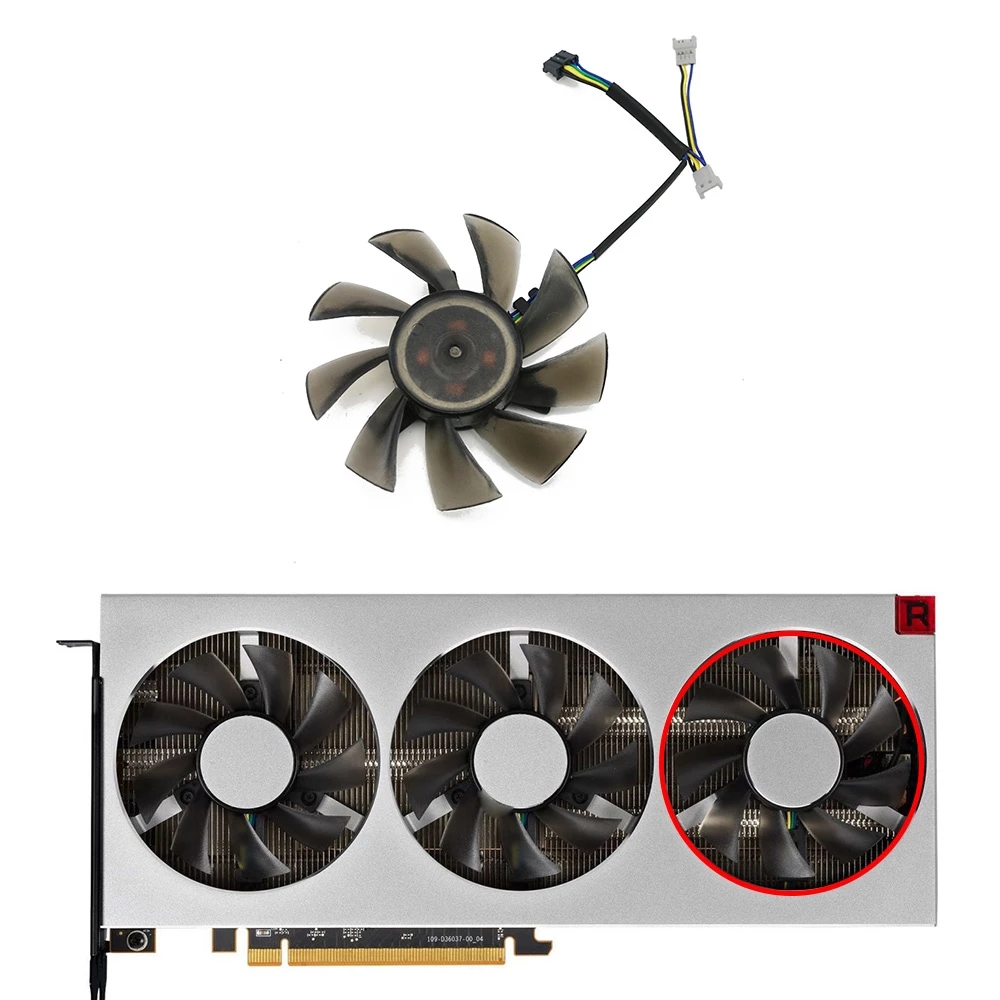 Вентилятор Охлаждения видеокарты 75 мм FD8015H12S 12 В 0,32 а RadeonVII для Amd Xfx Radeon VII