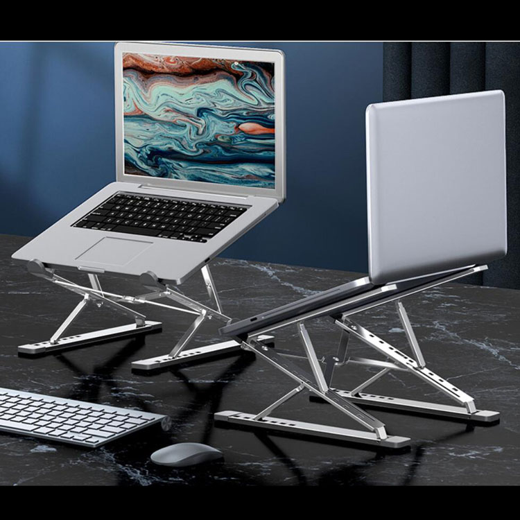 Good Quality Amazon Small Roost dj Laptop Tablet Para Riser Stand Slim Gold Detachable Flexible Upergo Collapsible Laptop Stand