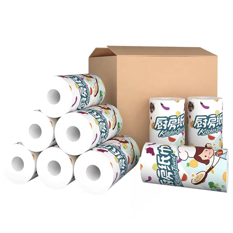 Absorbent 100% virgin pulp 2 ply kitchen paper roll