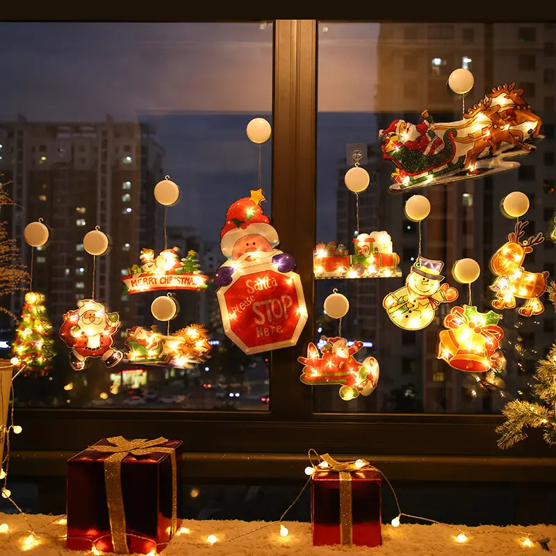 2020  NEW ARRIVED Christmas Light Suction Cup Window Hanging Lights  Holiday LED Decoration Lights