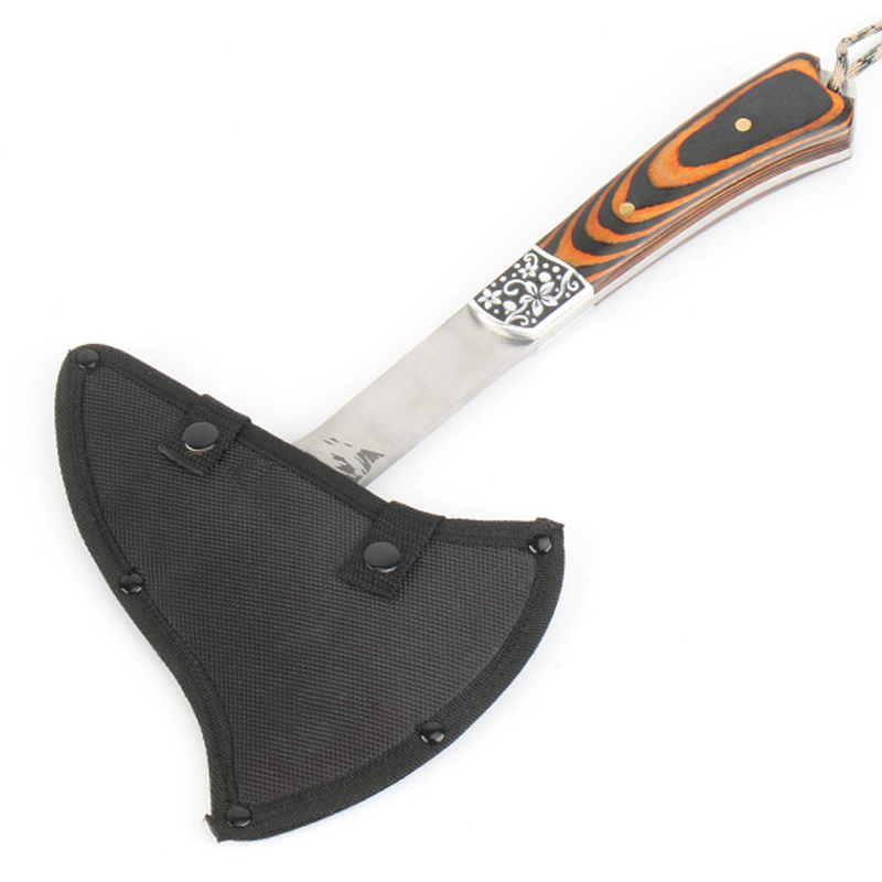 Home Working Stainless Steel Outdoor Head Wooden Handle Kitchen Cutting Felling Camping Axe