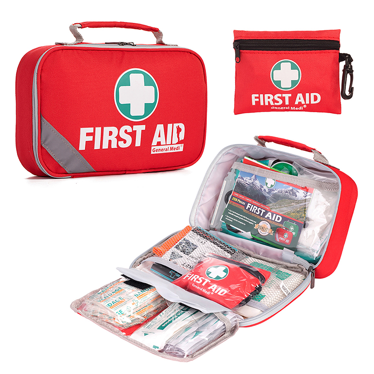 258 Piece set Universal First Aid emergency Kit Red Burn Kit For Travel Vehicle Outdoor Camping