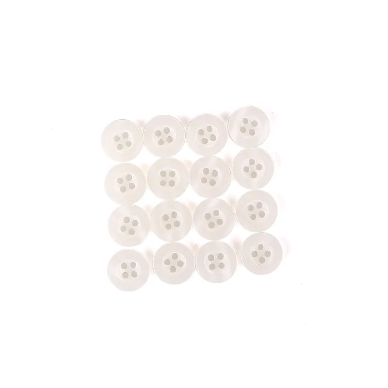 White Horn Shirt Buttons Garment Sewing Button Resin Buttons for Clothes 4 Hole Plastic High Quality Custom Logo Polyester OEM