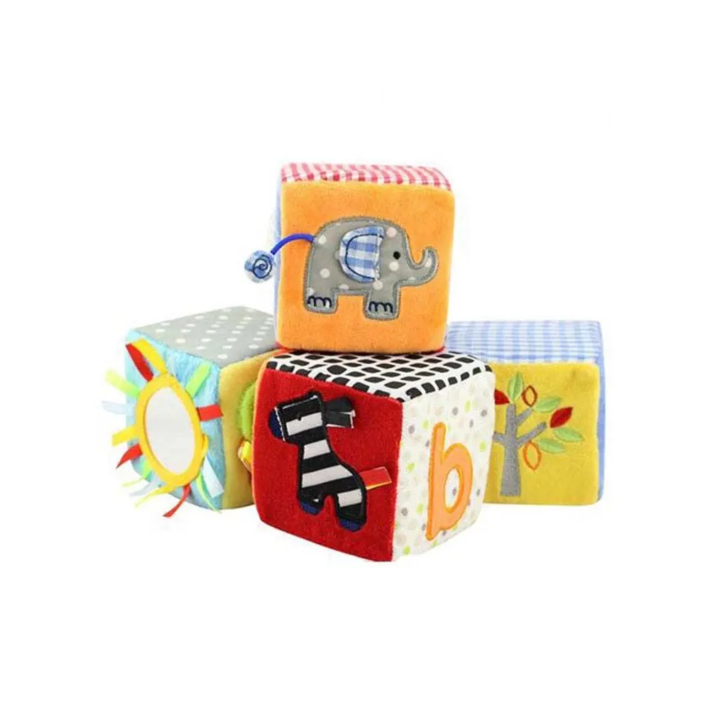 Baby Learning Alphabet Plush Toy Custom Printed/embroidery Educational Cube Dice Toys