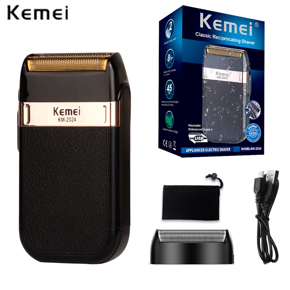 Kemei-2024 Классический с возвратно-поступательным движением Аккумуляторные приборы безупречный Электрический тела бороды бритва для мужчин