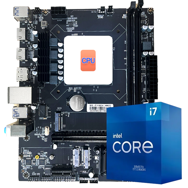 Горячая Распродажа материнская плата HM570 DDR4 Intel CPU I7 Материнские платы Combo для настольного компьютера GPU