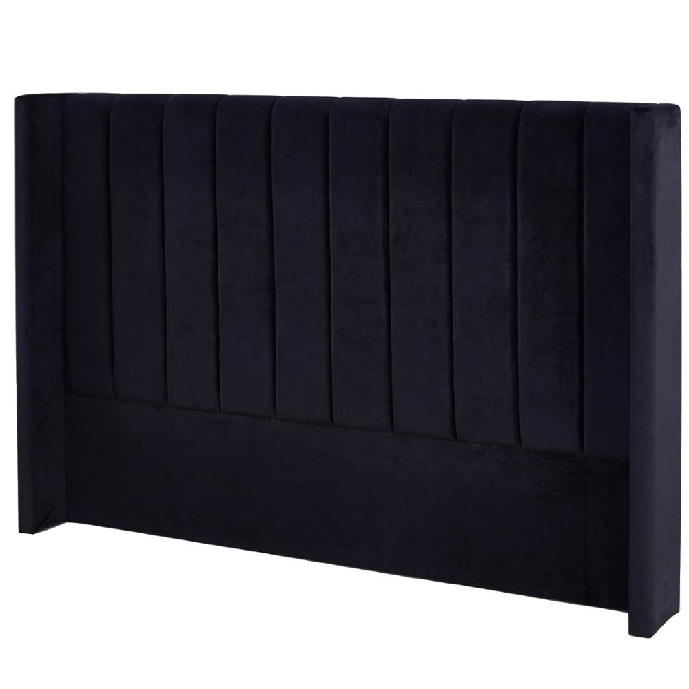 Синий из жатого бархата с мягкой обивкой из ткани queen king size с изображением постельного белья в стиле с украшением в виде крыльев