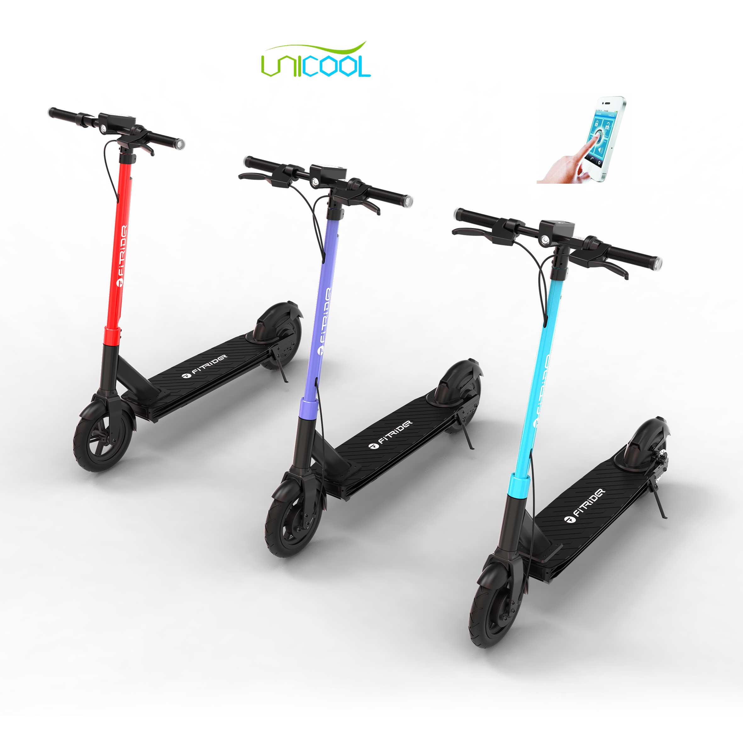 Электрический самокат Unicool с системой блокировки iot, 10 дюймов, безопасная скорость 25 км/ч