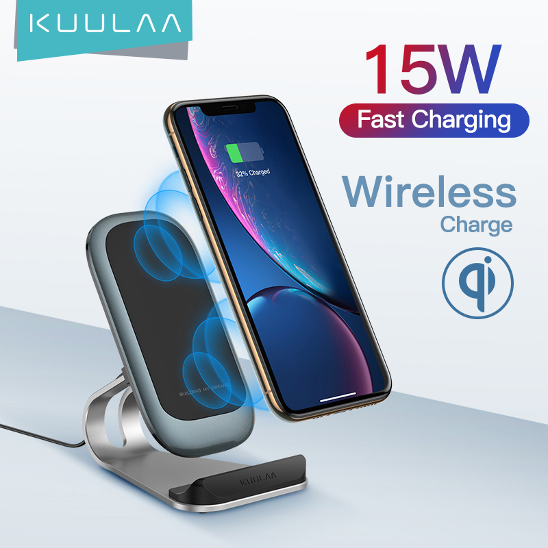 Kuulaa 2020 Amazon 15 Вт 10 Вт Беспроводное зарядное устройство Подставка Type-c Qi-сертифицированное Беспроводное зарядное устройство Новинка для Galaxy S9 S10 для Iphone 11 Qi